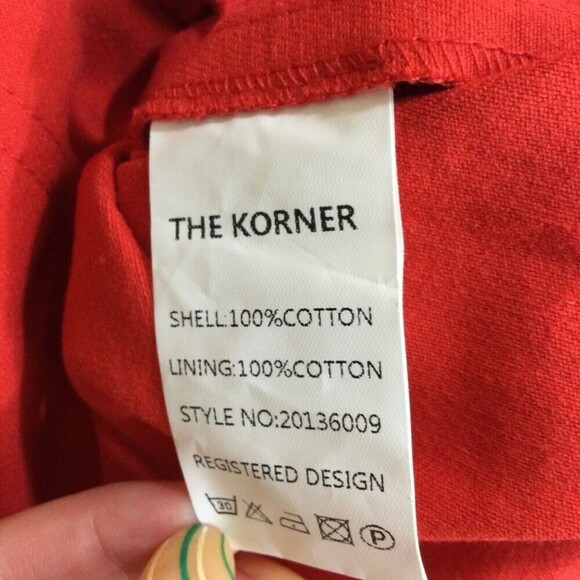 The Korner Womens Rio Cotton Button Front Denim A-Line Skirt Red Size 4 NWT - Picture 6 of 7
